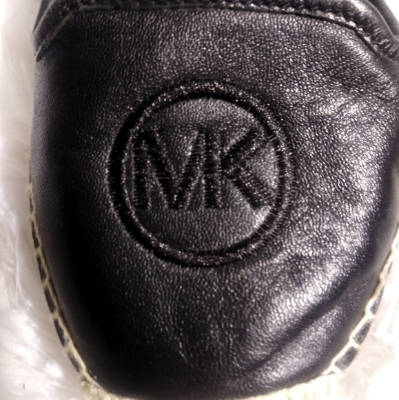 Michael Kors MK Black Leather Espadrille Flats Wom - Picture 4 of 4